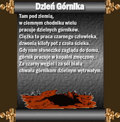 Dyplom z okazji dnia górnika